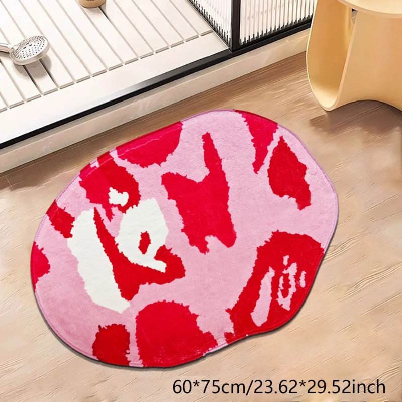 Zara Home Bathroom Rug - VIKAMA roze onregelmatige badkamervloermat, antislip zacht