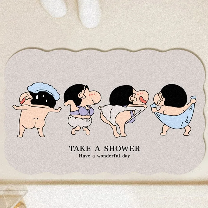 Home Bathroom Floor Mats - Cartoon Schattige Krijt Shin-Chan Huis Badkamer