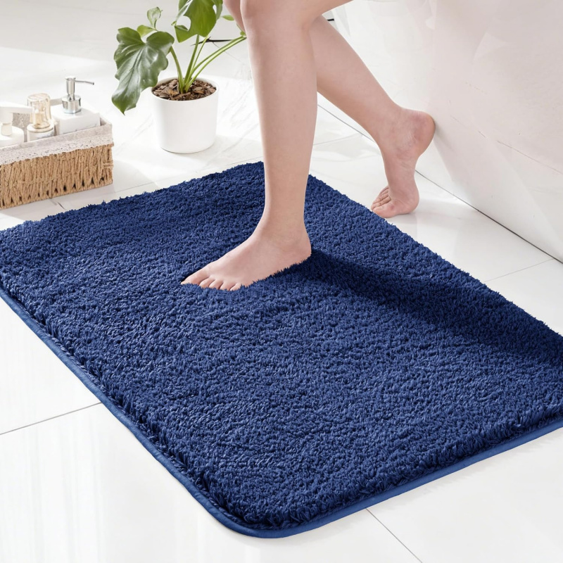 Zara Home Bathroom Rug - VIKAMA Multi Size marineblauwe badkamermat, waterabsorberend