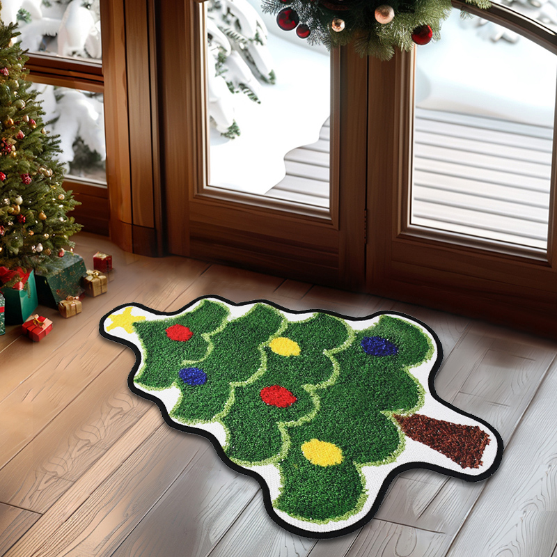 Home Bathroom Pic - 1 Pc Kerstboom Vorm Tapijt Kerstversiering