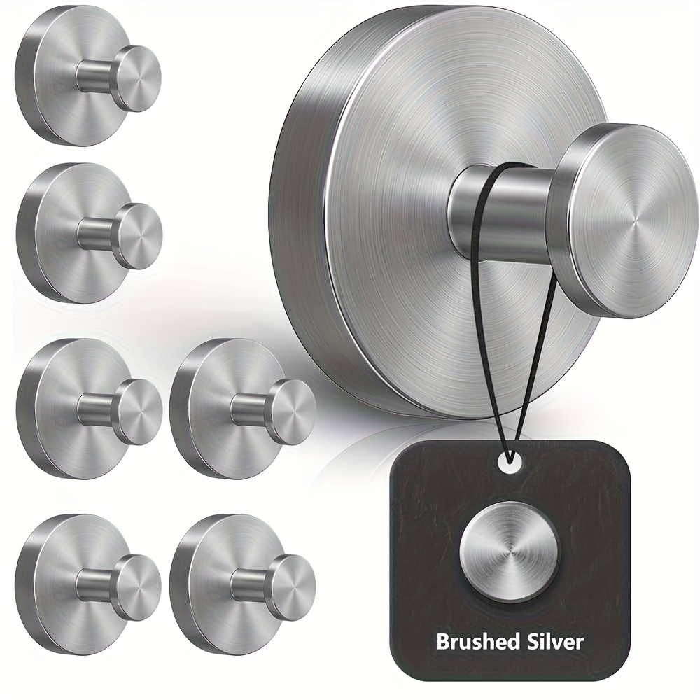 Towel Bar Stainless - 6/1PC RVS Zuignap Haakjes, Boorvrije Wandhaak,