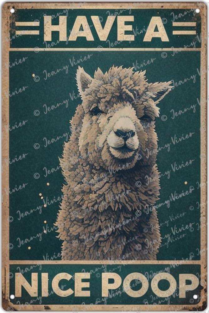 Home Bathroom Pic - Grappige Alpaca blikken borden - Have