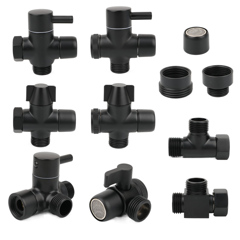 Home Kitchen Bathroom Marketing - Zwart Messing Douchearm Adapter G1/2'' G3/4