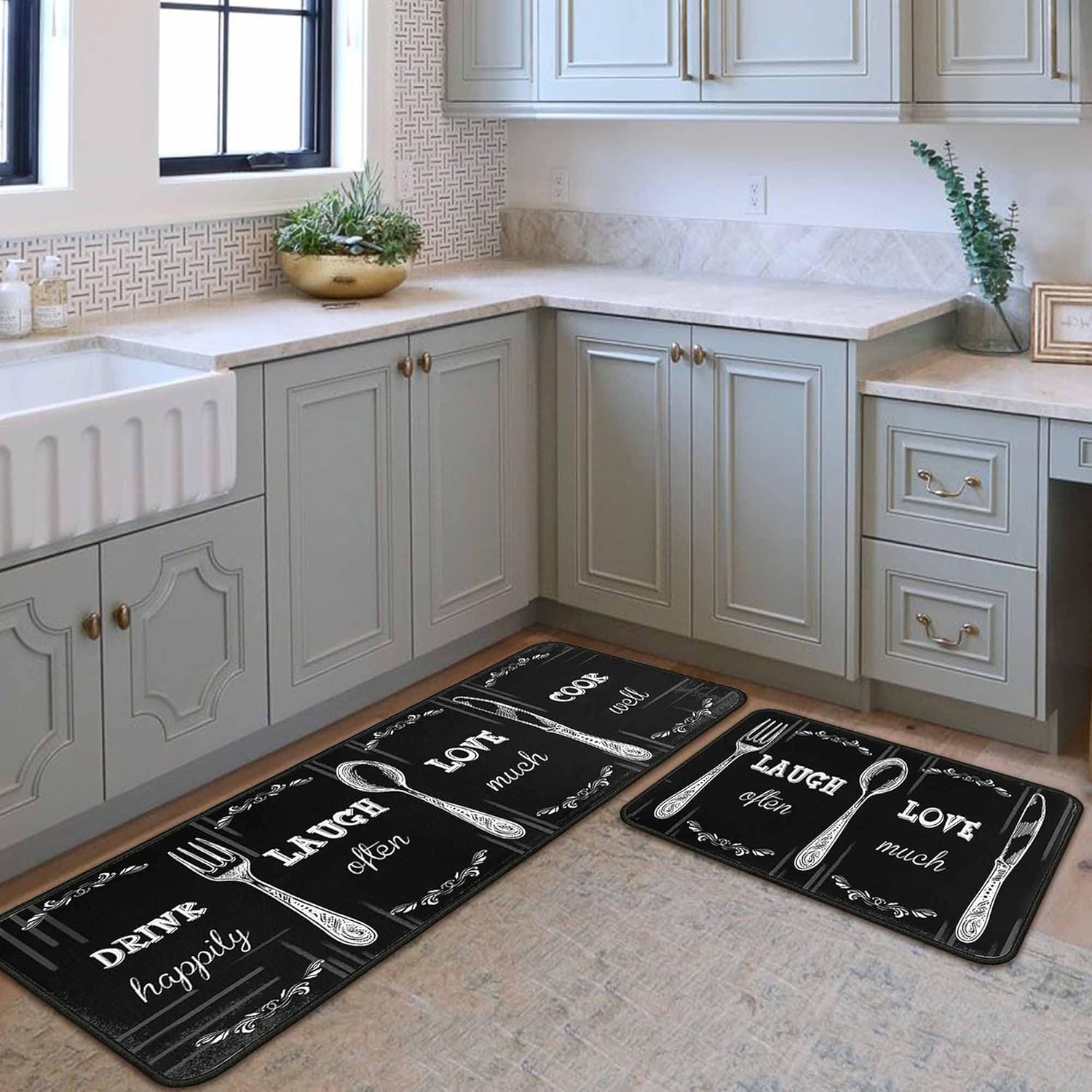 VIKAMA 2PC koffie keukentapijt - Home Bathroom Floor Mats recensie en prijs